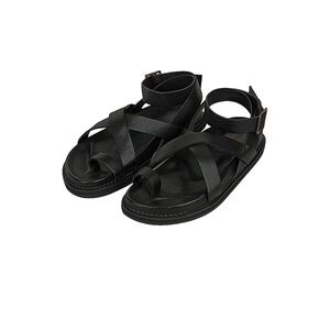 The Bali tailor Leni Black Leather Sandals 7